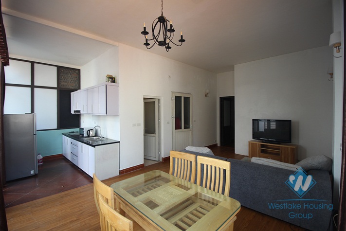 One bedroom apartment with big balcony for rent in Yen Phu, Tay Ho, Ha Noi
